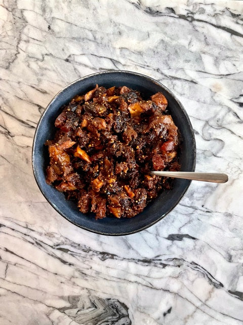 Homemade mosterdfruit chutney