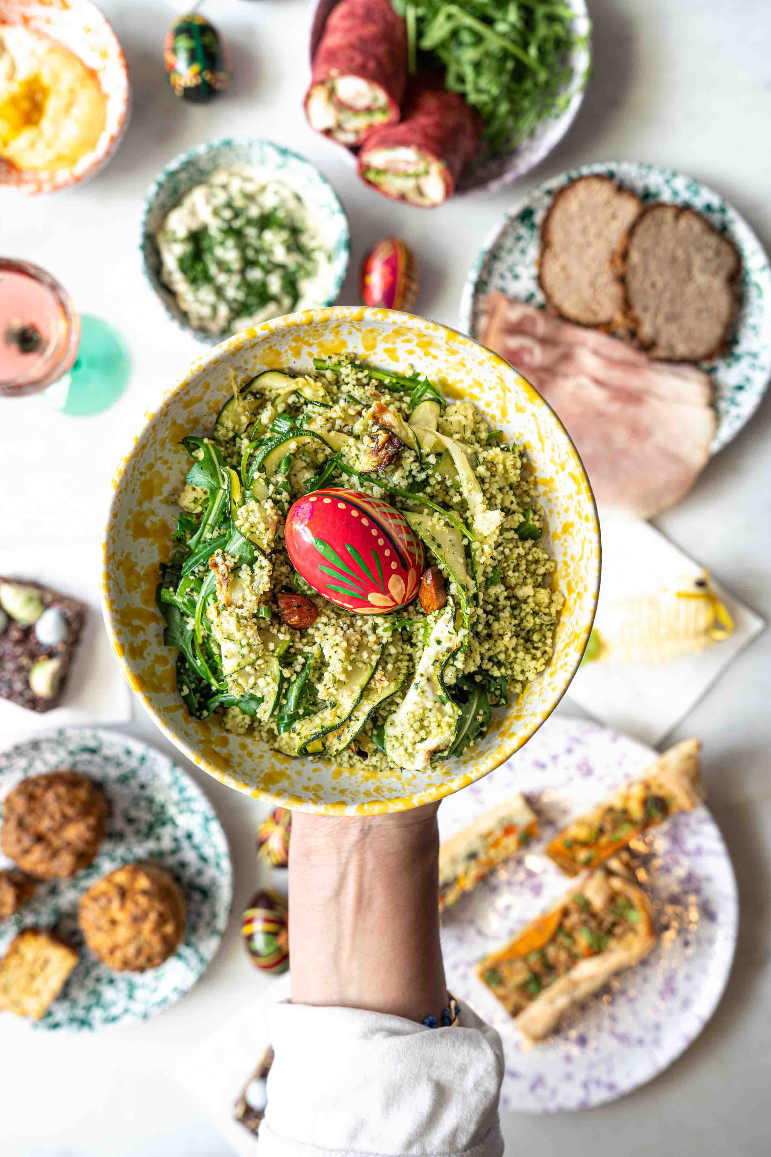Frisse groene couscous salade